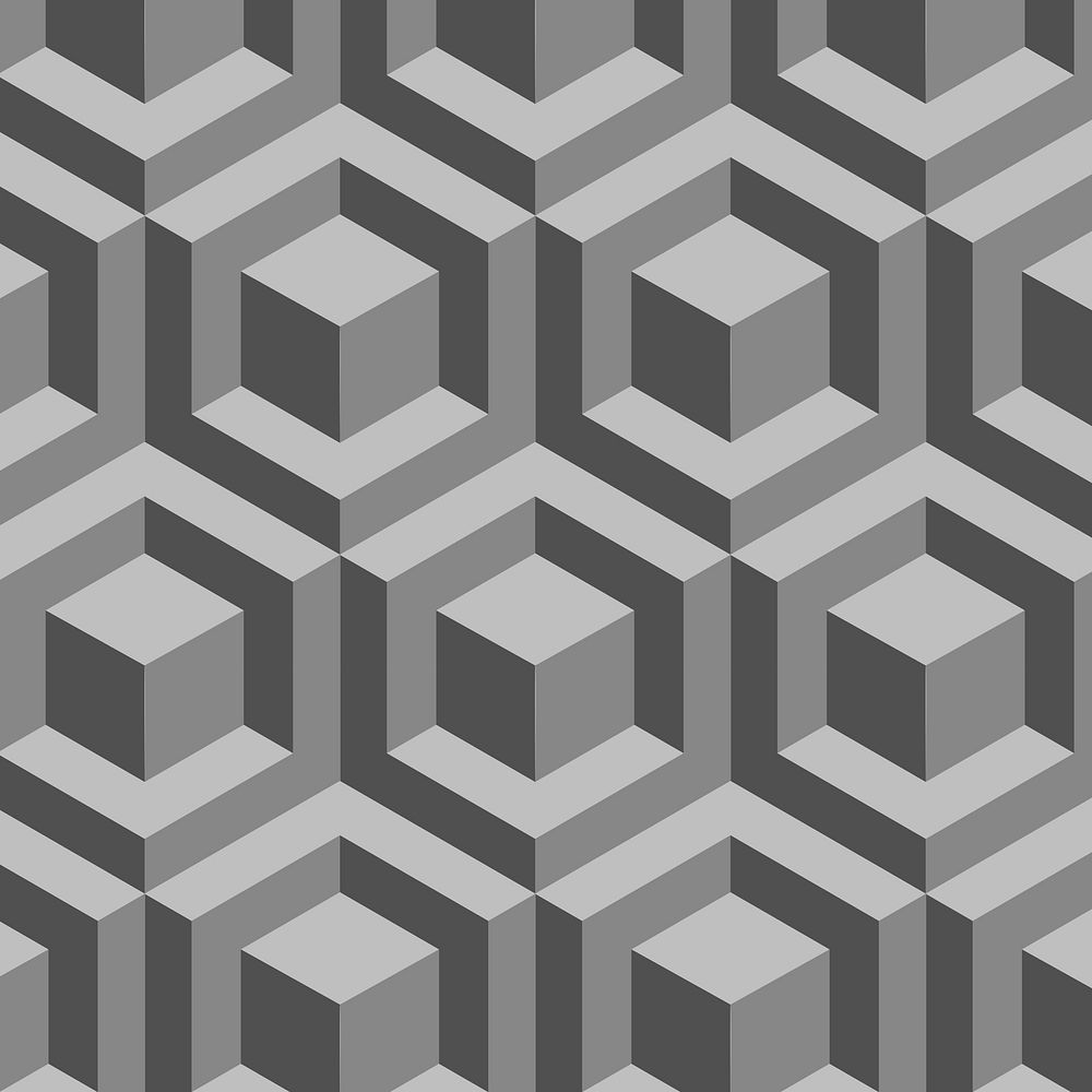 Blocks 3D geometric pattern psd grey background in abstract style