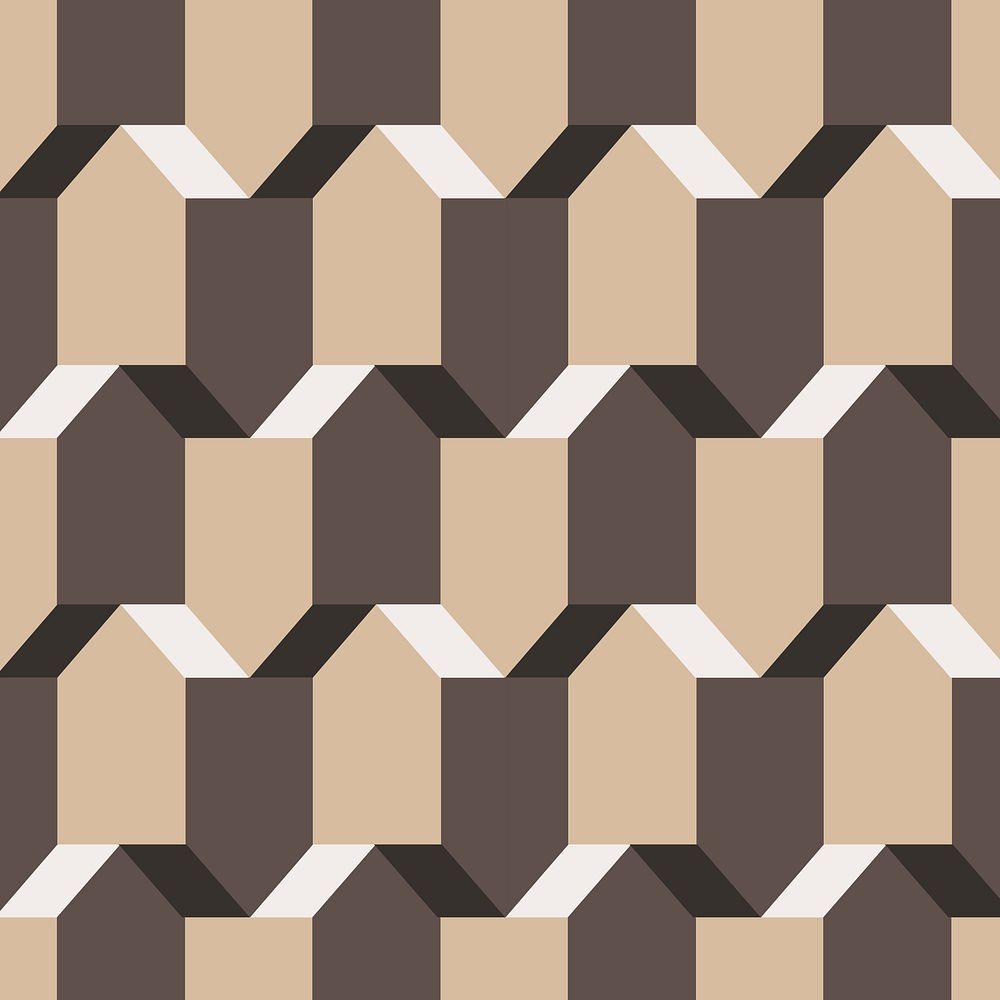 Pentagon 3D geometric pattern psd brown background in abstract style