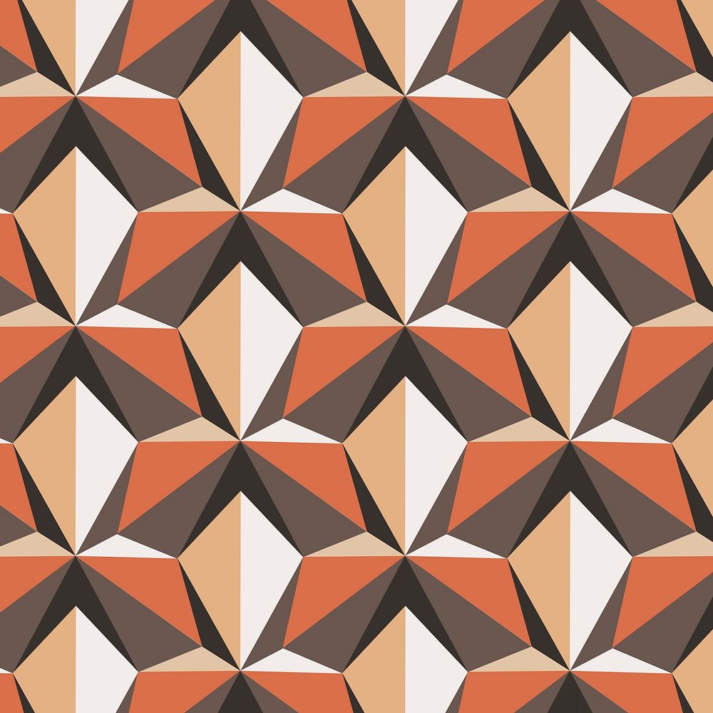 Kite 3D geometric pattern psd orange background in retro style