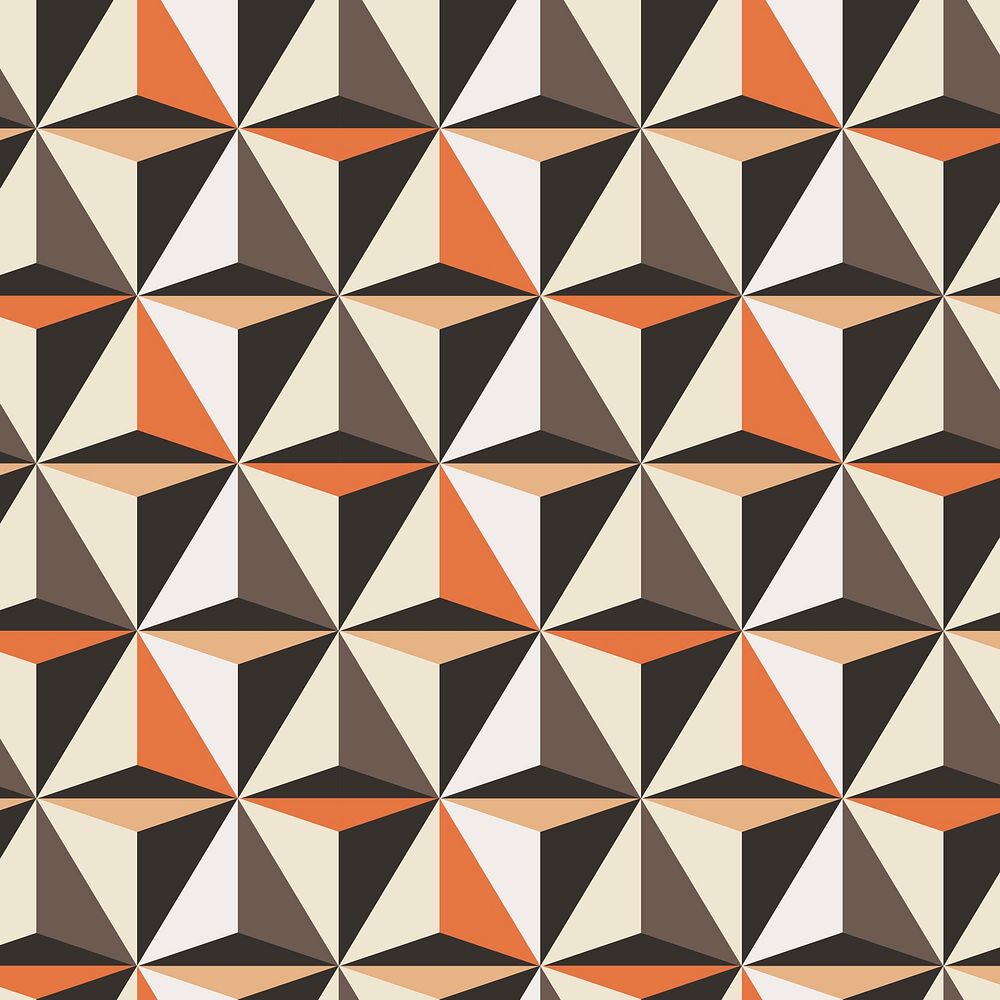 Triangle 3D geometric pattern orange background in abstract style