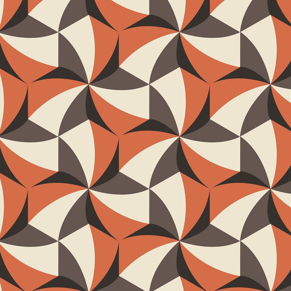 Retro 3D geometric pattern psd orange background
