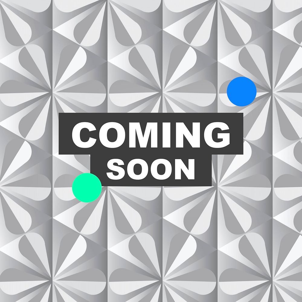 Coming soon shopping template vector social media ad in geometric modern style