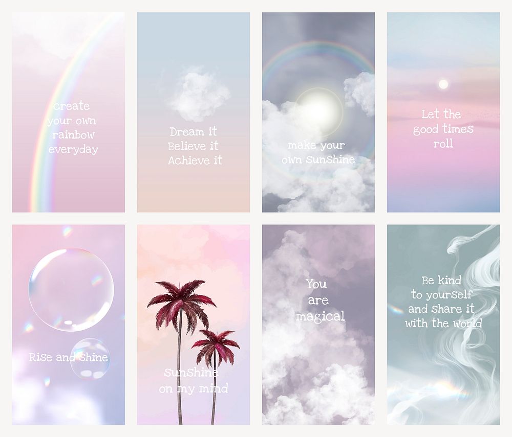 Dreamy quote editable template vector set