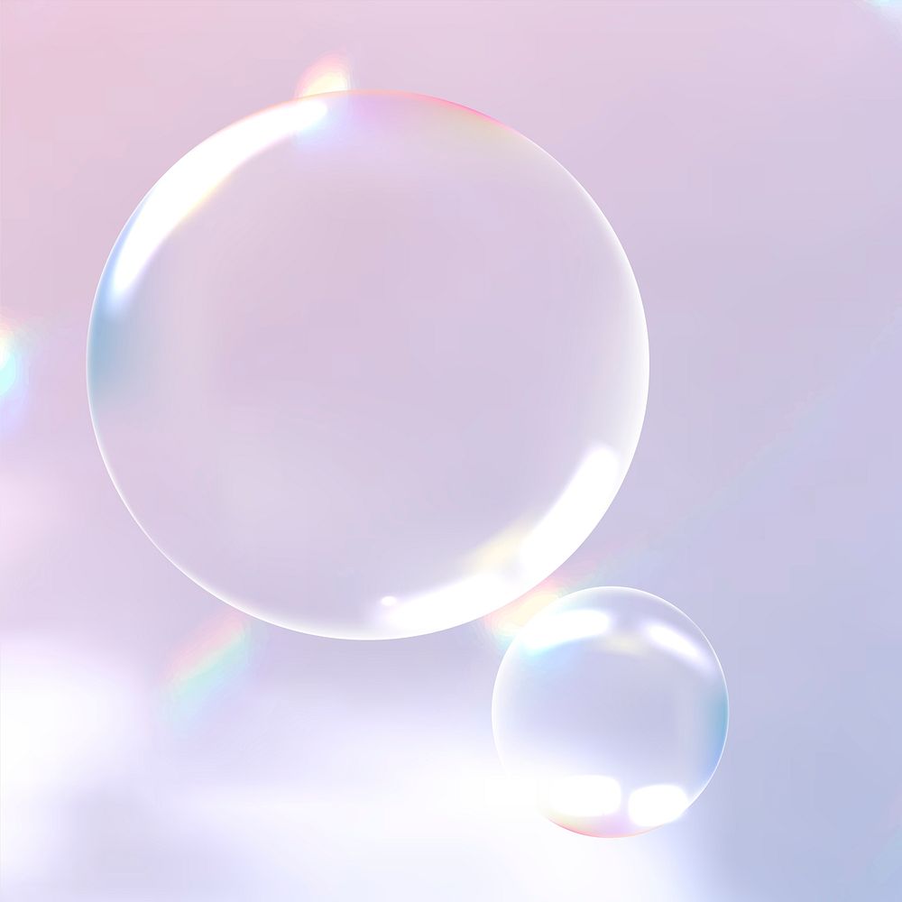 Clear bubbles psd aesthetic background