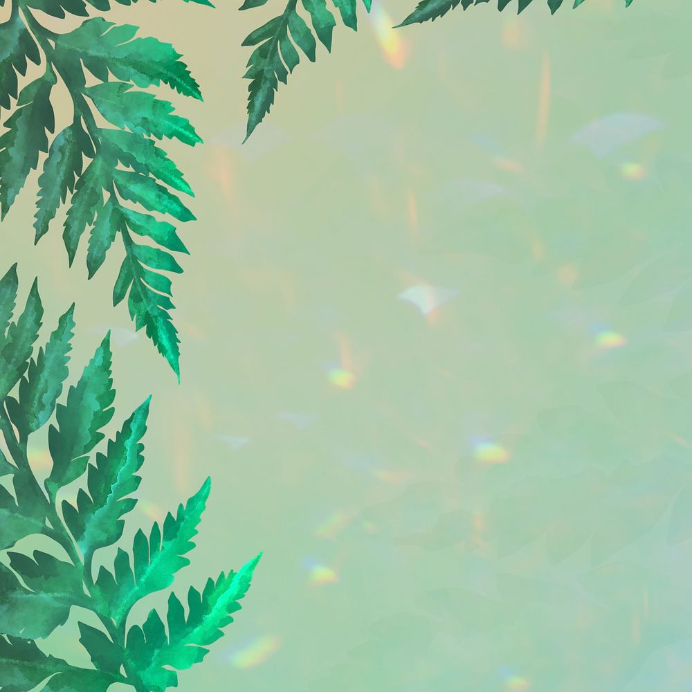 Aesthetic green leaves psd background