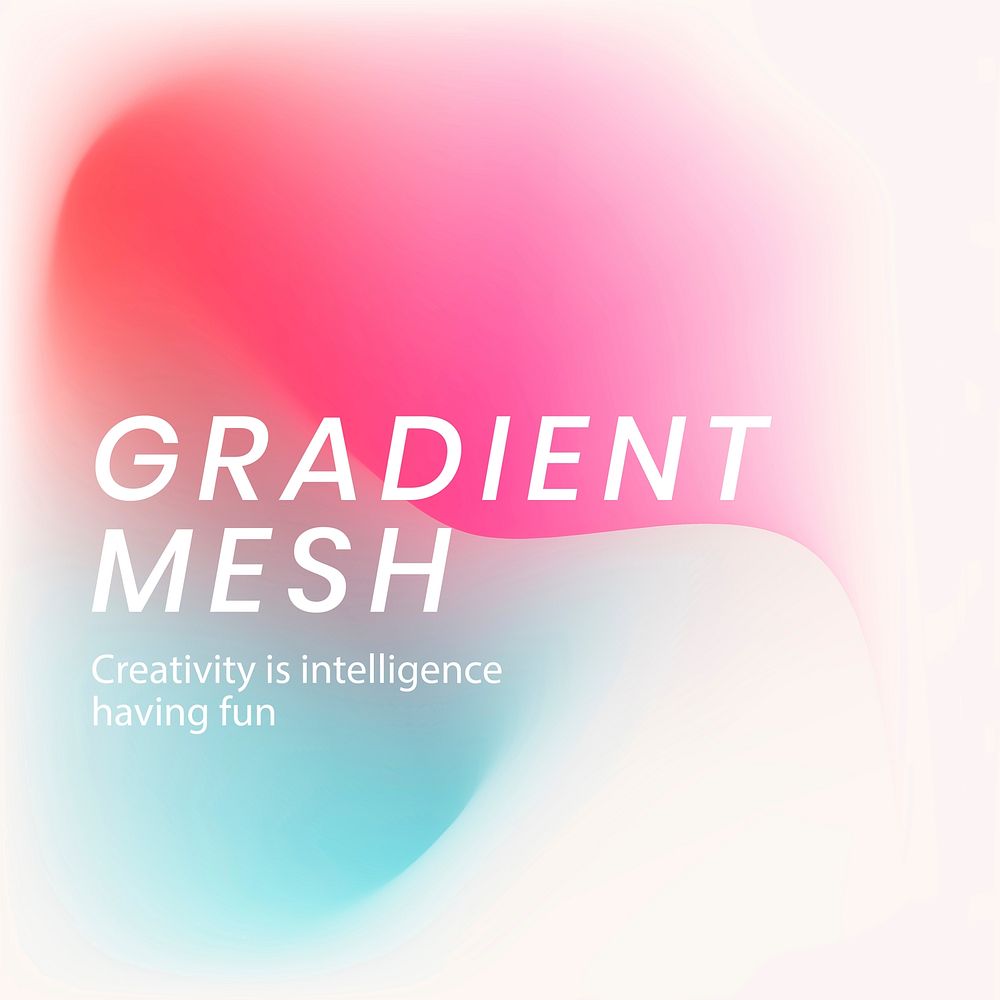 Aesthetic template vector in pastel mesh gradient for social media post