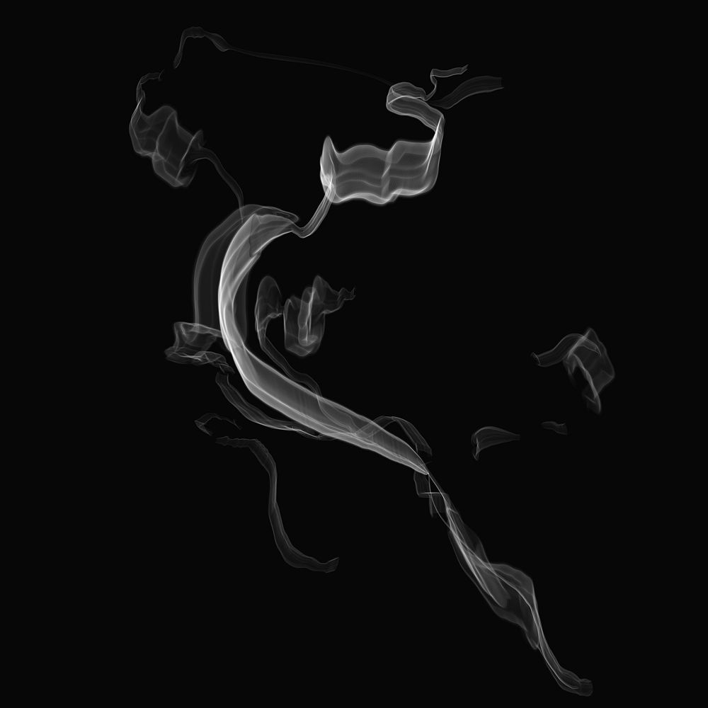 Realistic smoke element psd in black background