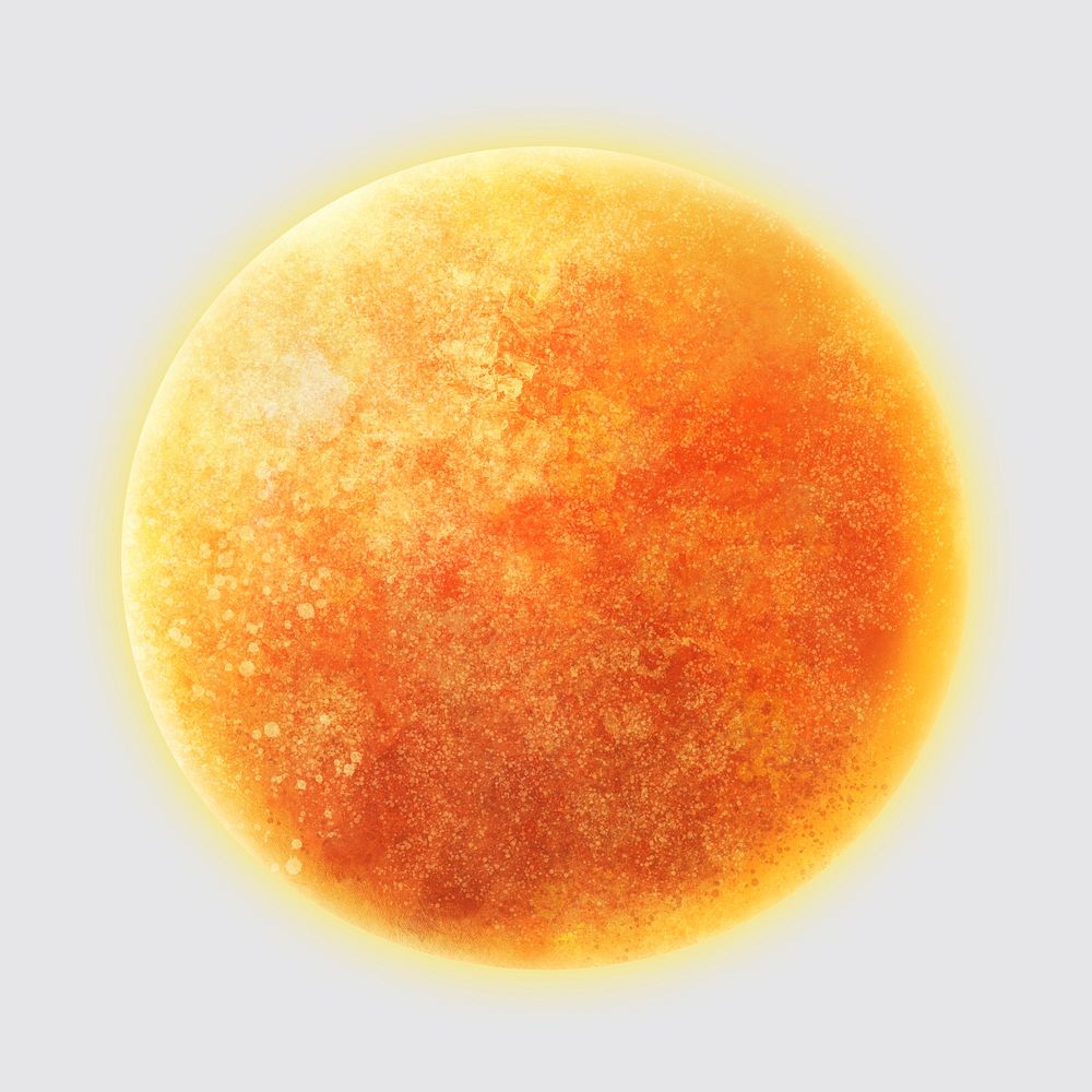 Realistic sun element psd in gray background