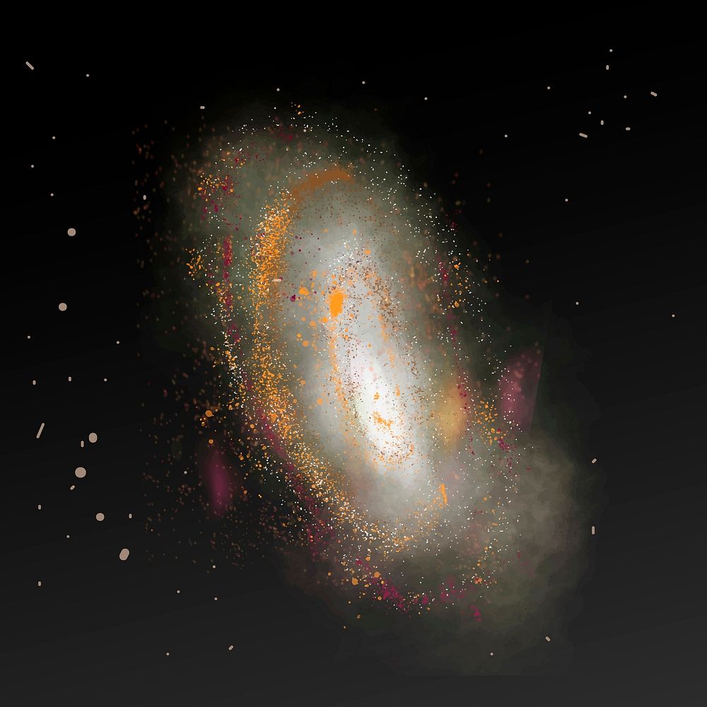 Aesthetic galaxy element vector in black background