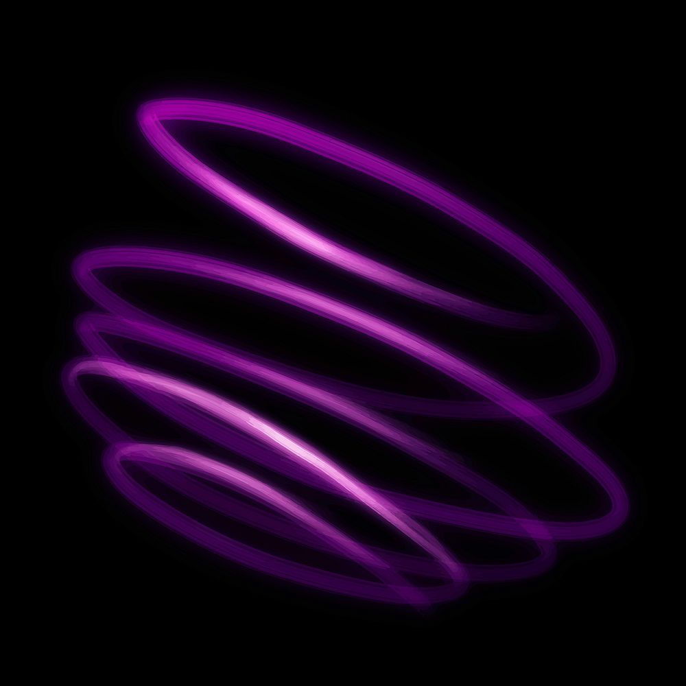 Pink light streak element vector in black background
