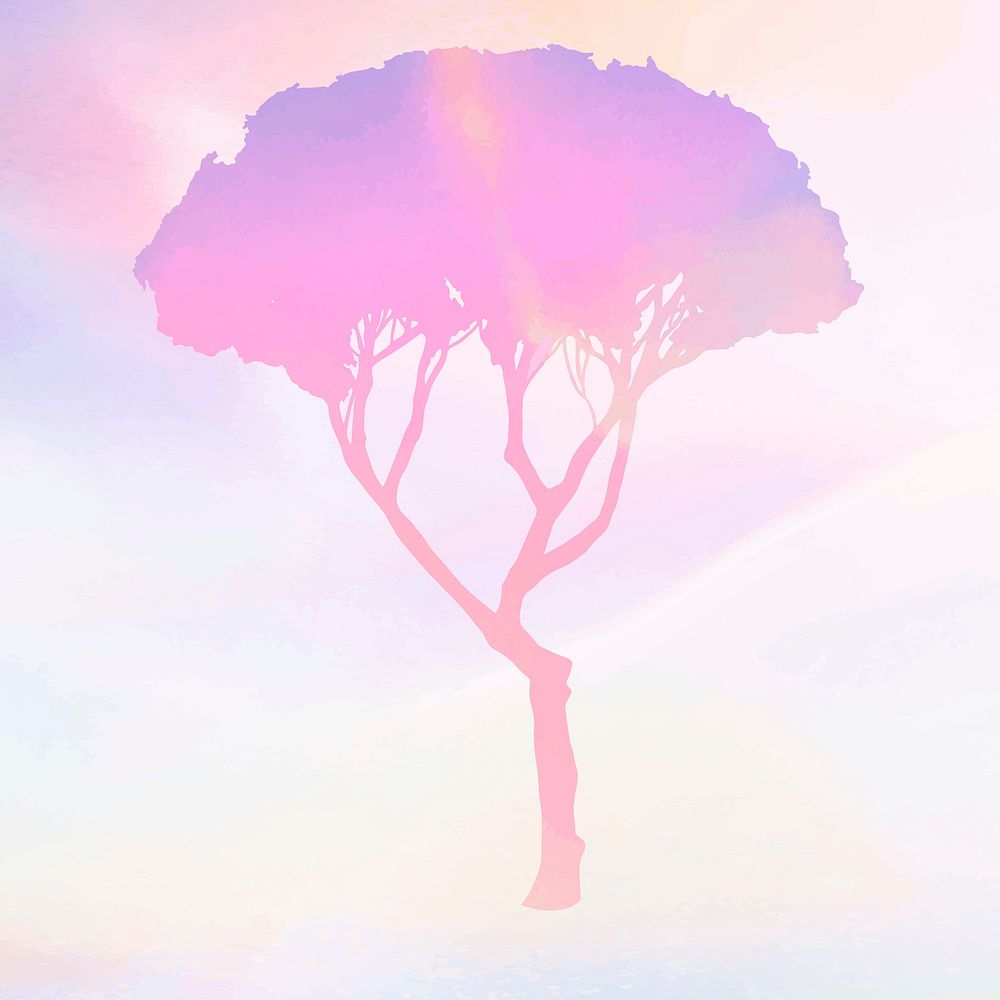 Colorful gradient tree element vector 