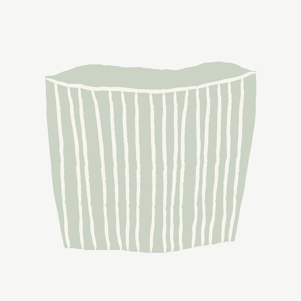 Green plant pot vector doodle