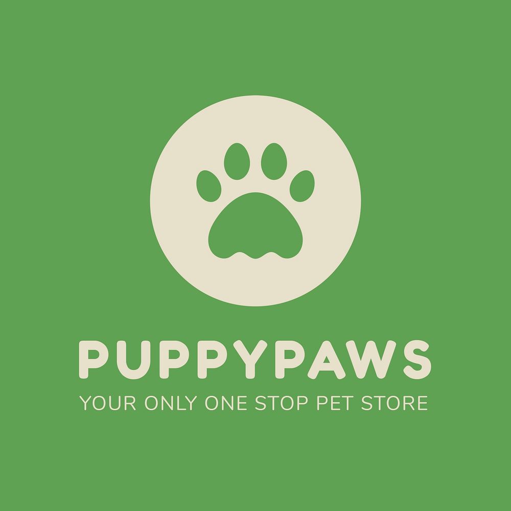 Pet logo template psd, for animal shop business