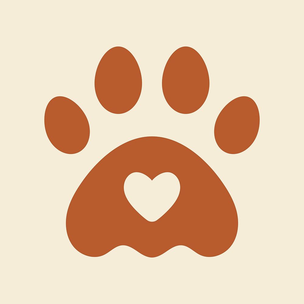 Pet logo design paw, vector for animal shop business