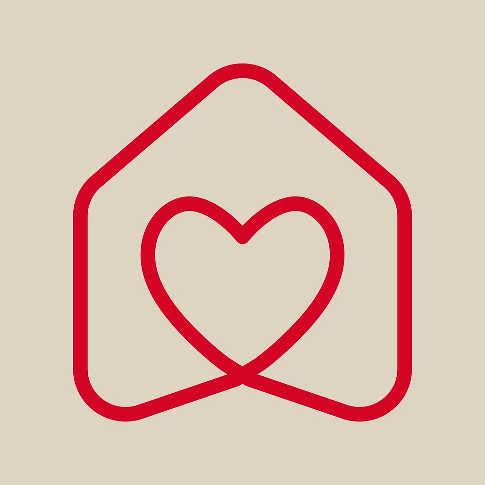 Heart logo design, PSD minimal style
