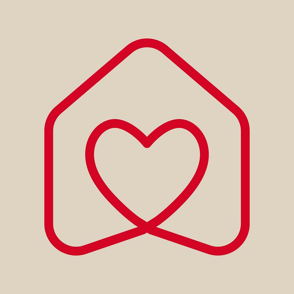 Heart logo design, vector minimal style