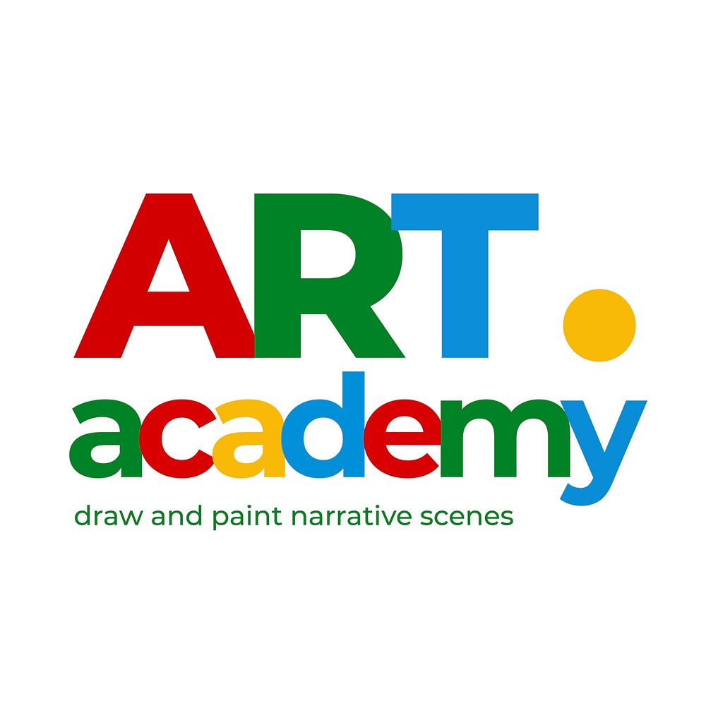 Logo abstract design, art academy business