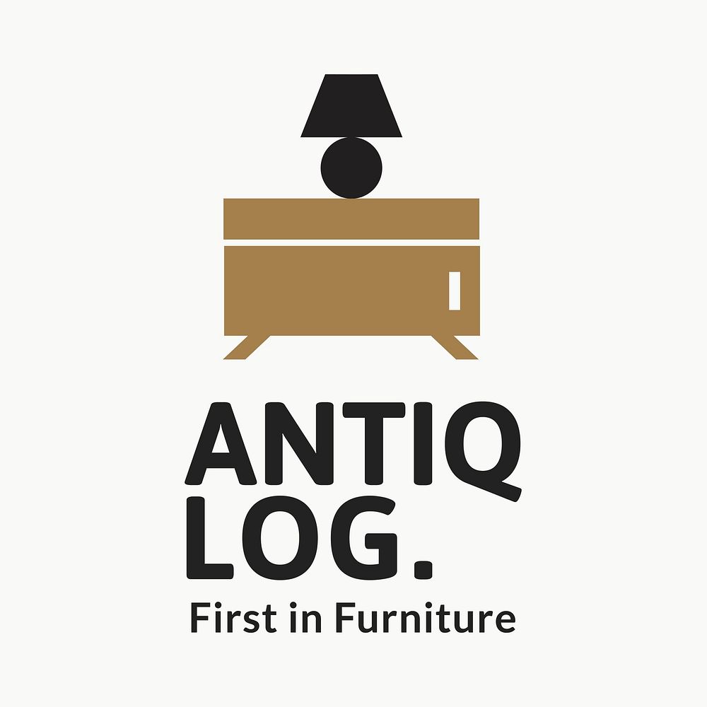 Furniture logo template vector, interior design business