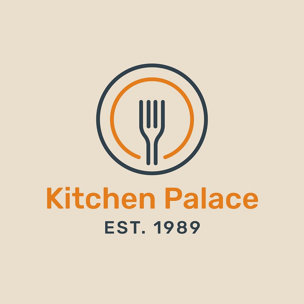 Restaurant logo template psd editable, minimal design