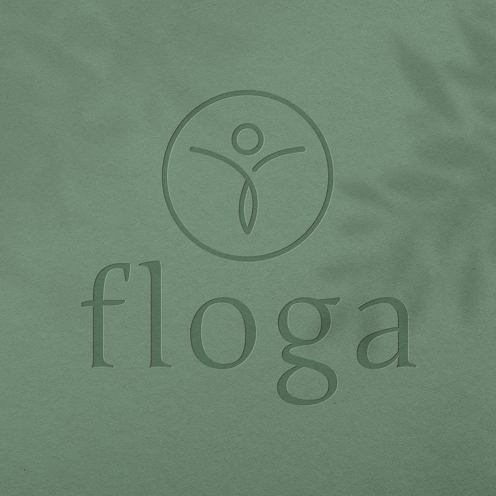 Yoga business letterpress logo effect, editable template PSD