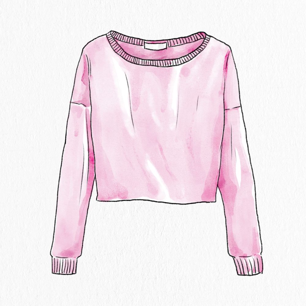 Women's sweater psd hand drawn fashion element