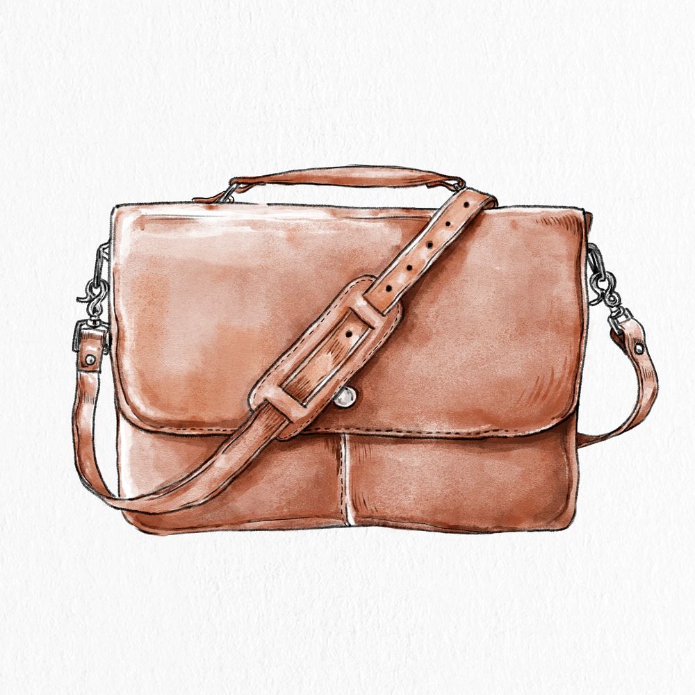 Men's messenger bag psd hand drawn fashion illustration