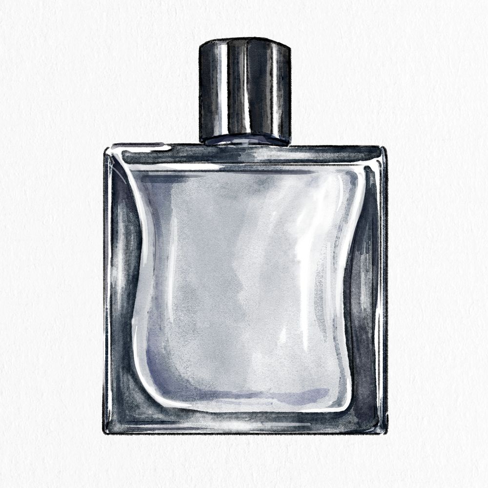 Men's cologne bottle psd hand drawn design element