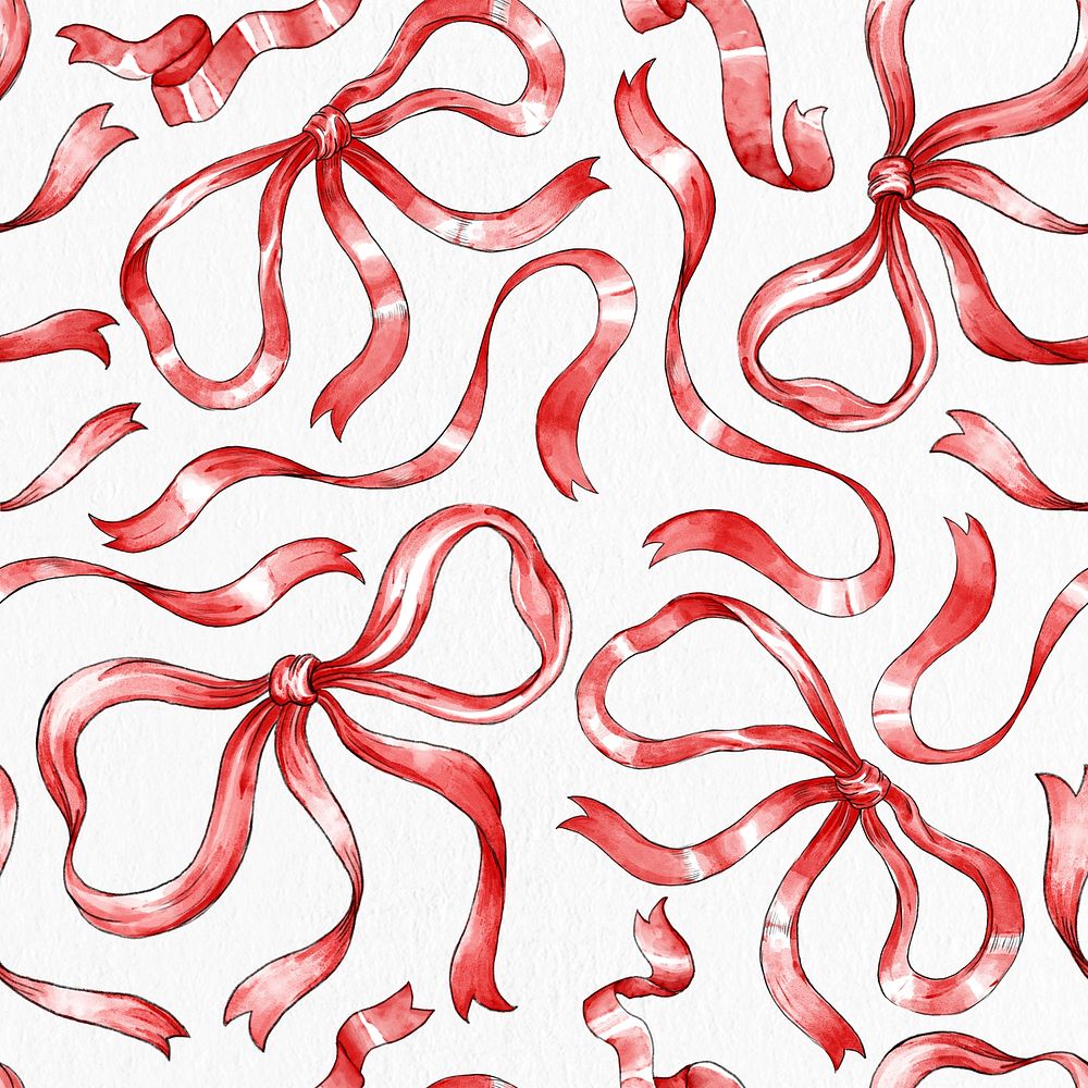 Festive Christmas ribbon pattern vector on white background