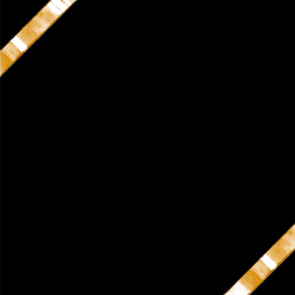 Gold ribbon border frame vector on black background