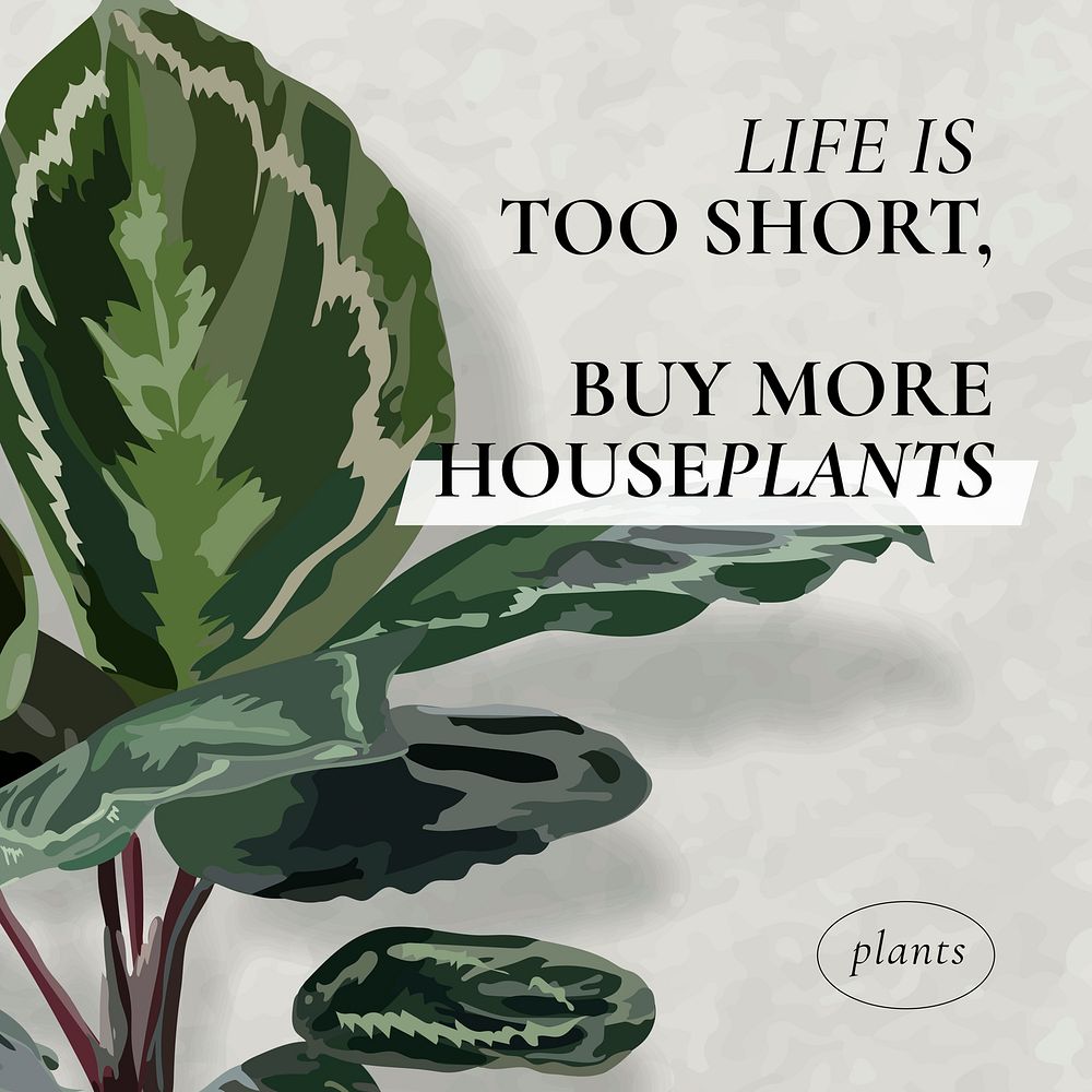 Leaf social media template vector, plant sale advertisement