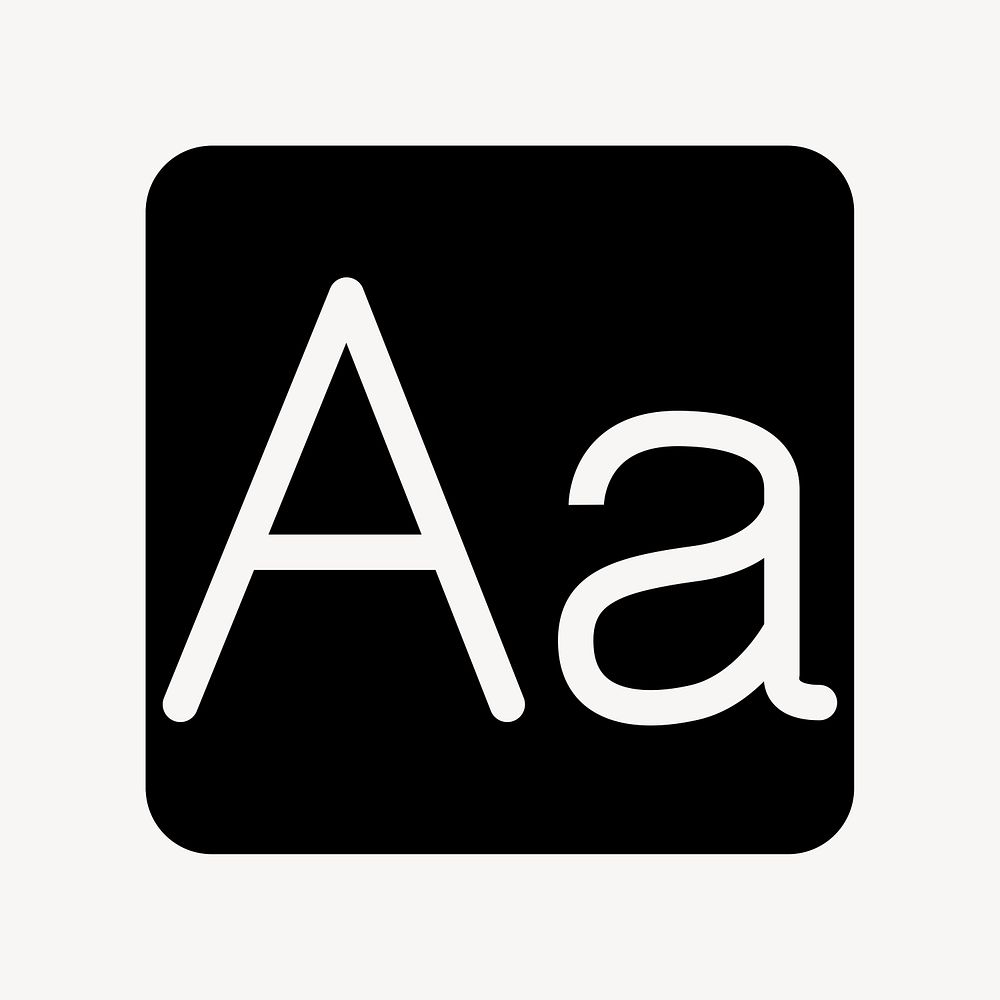A alphabet text icon psd in solid style