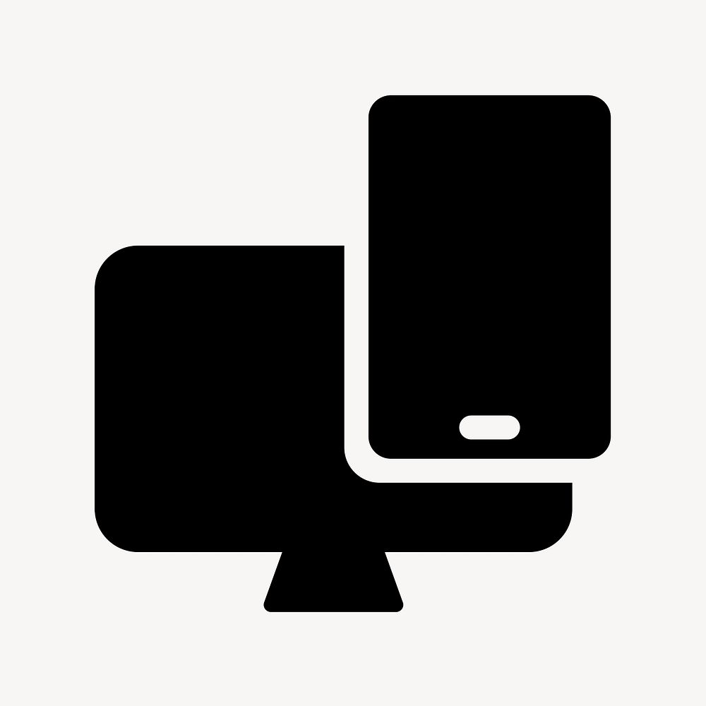 Tablet app icon psd for social media in solid style