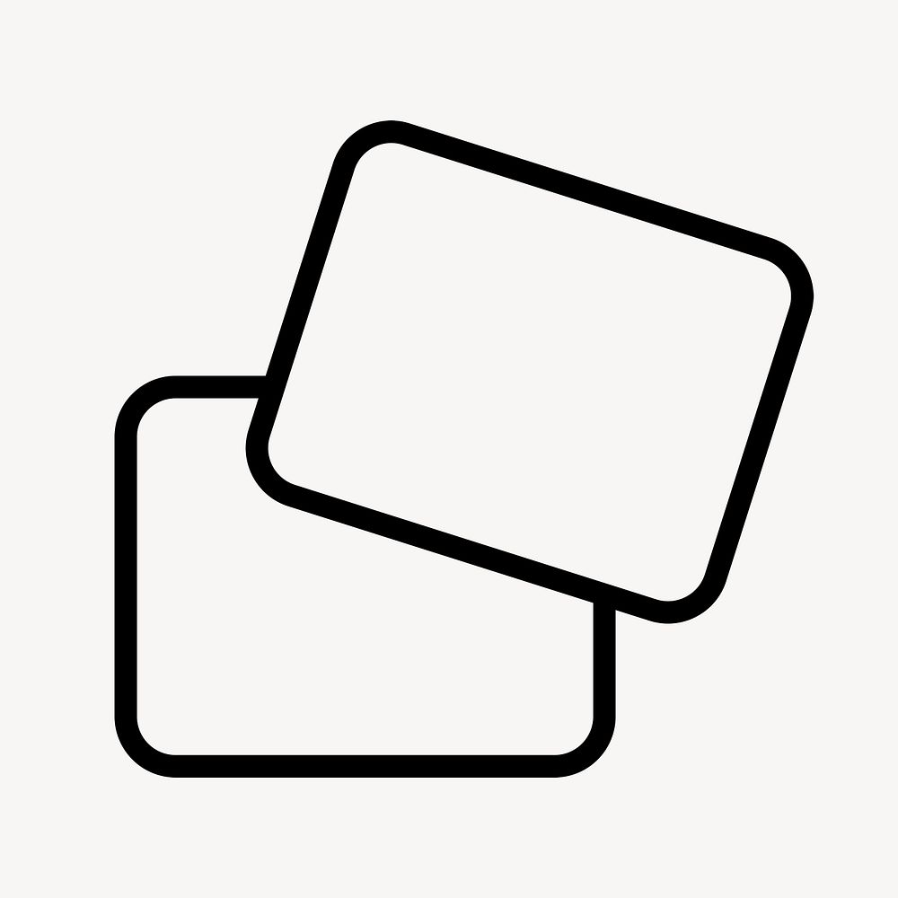 Overlapping rectangle icon psd in outline style