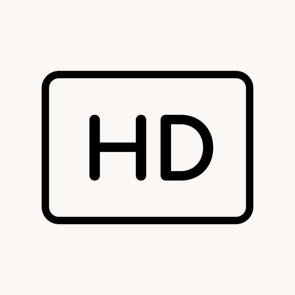 HD icon high definition psdfor web UI in outline style
