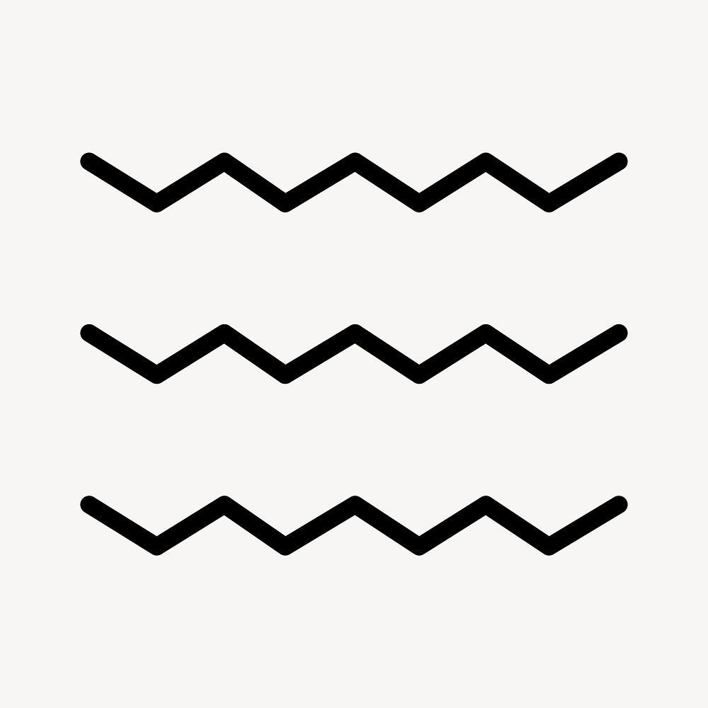 Zigzag line icon psd in outline style