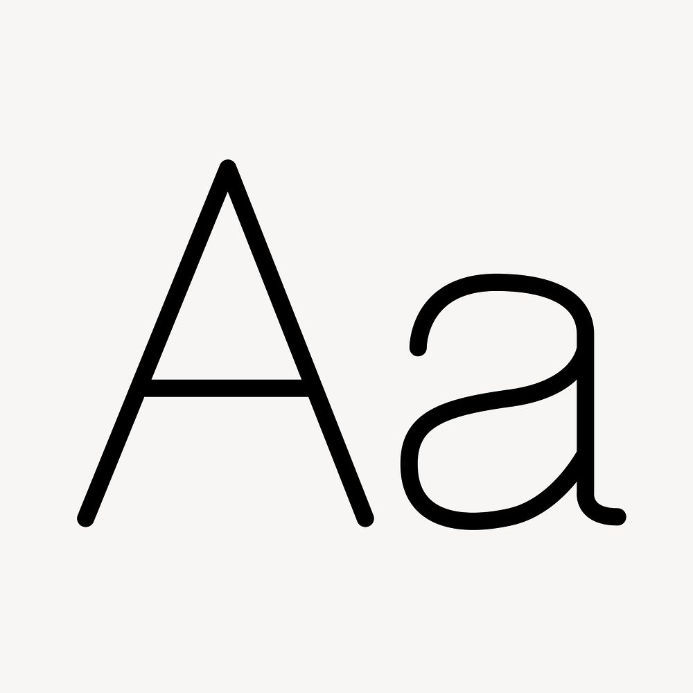 A alphabet text icon psdin outline style