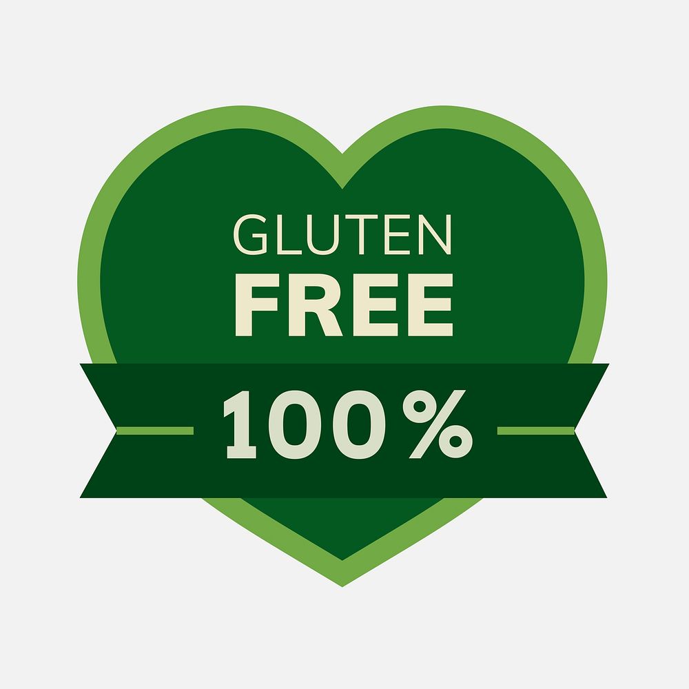 Gluten free business logo vector food packaging sticker
