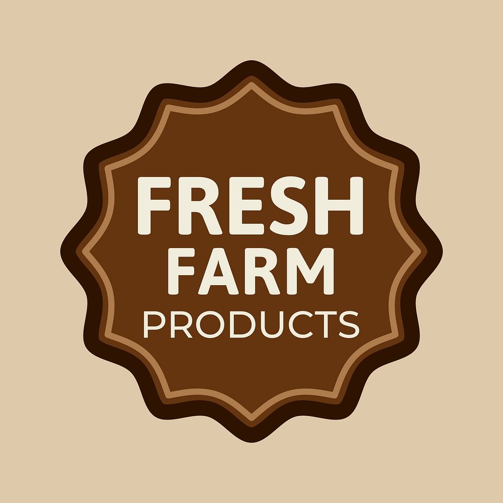 Fresh farm products sticker vector for healthy diet food business campaign