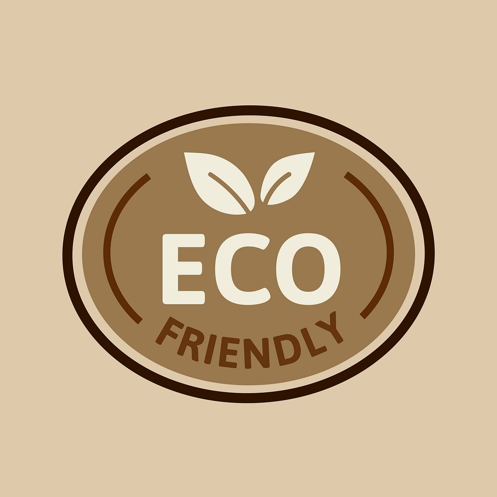 Eco-friendly label marketing sticker vector for food packaging