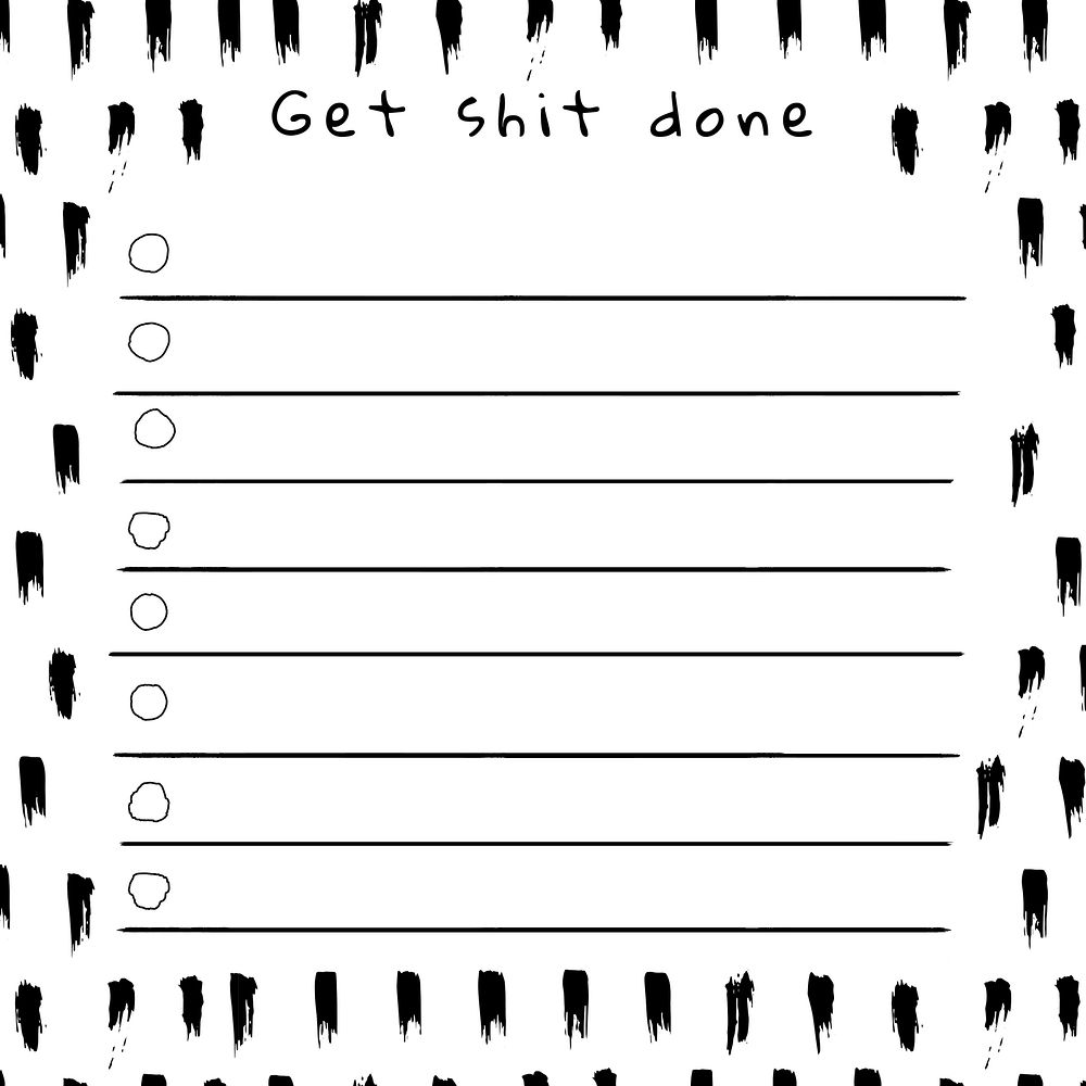 To do list vector ink brush patterned notepaper