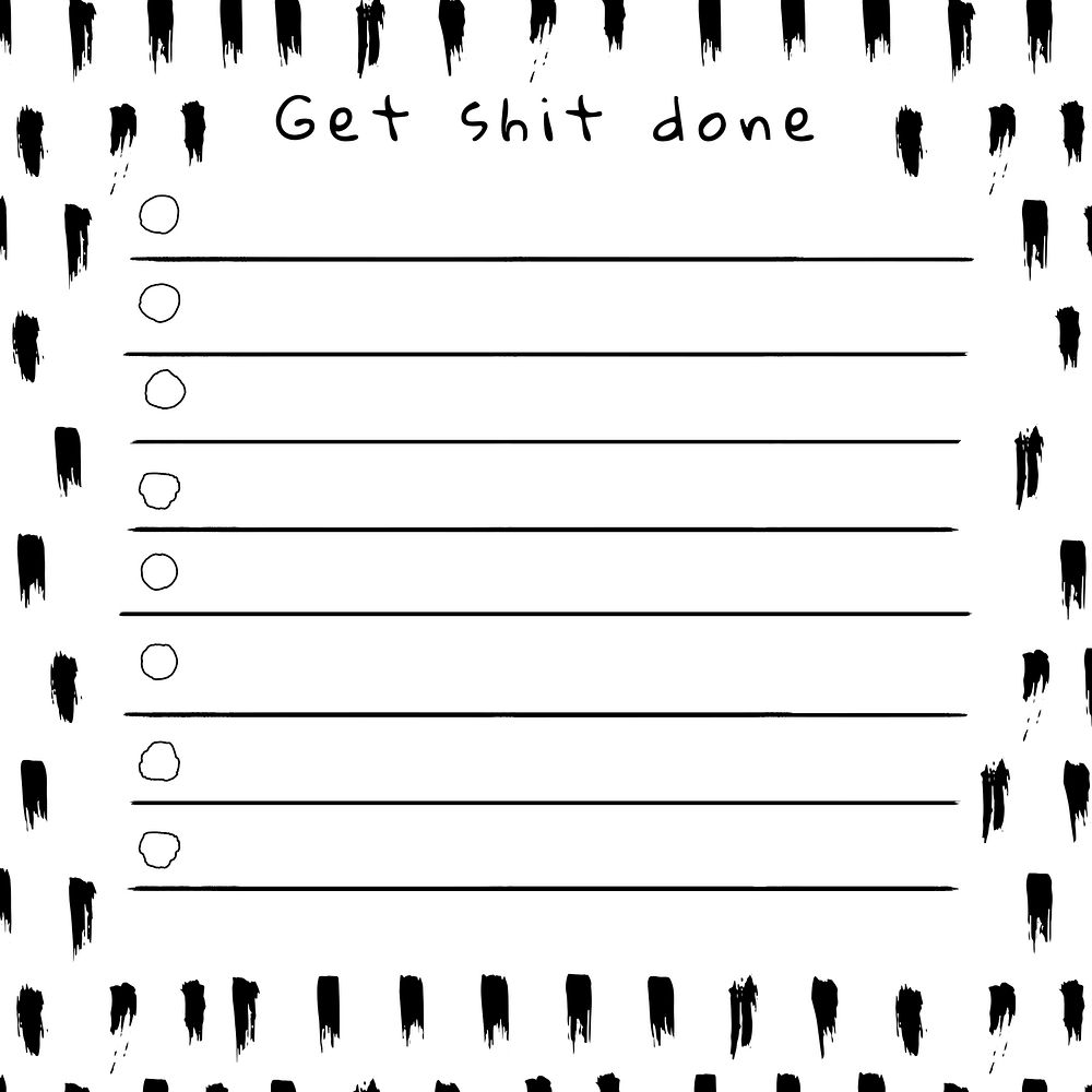To do list psd ink brush patterned notepaper