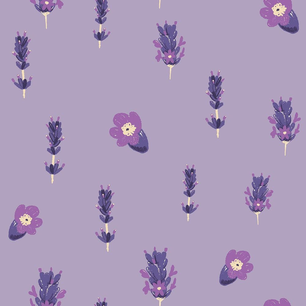 Purple lavender floral pattern psd background