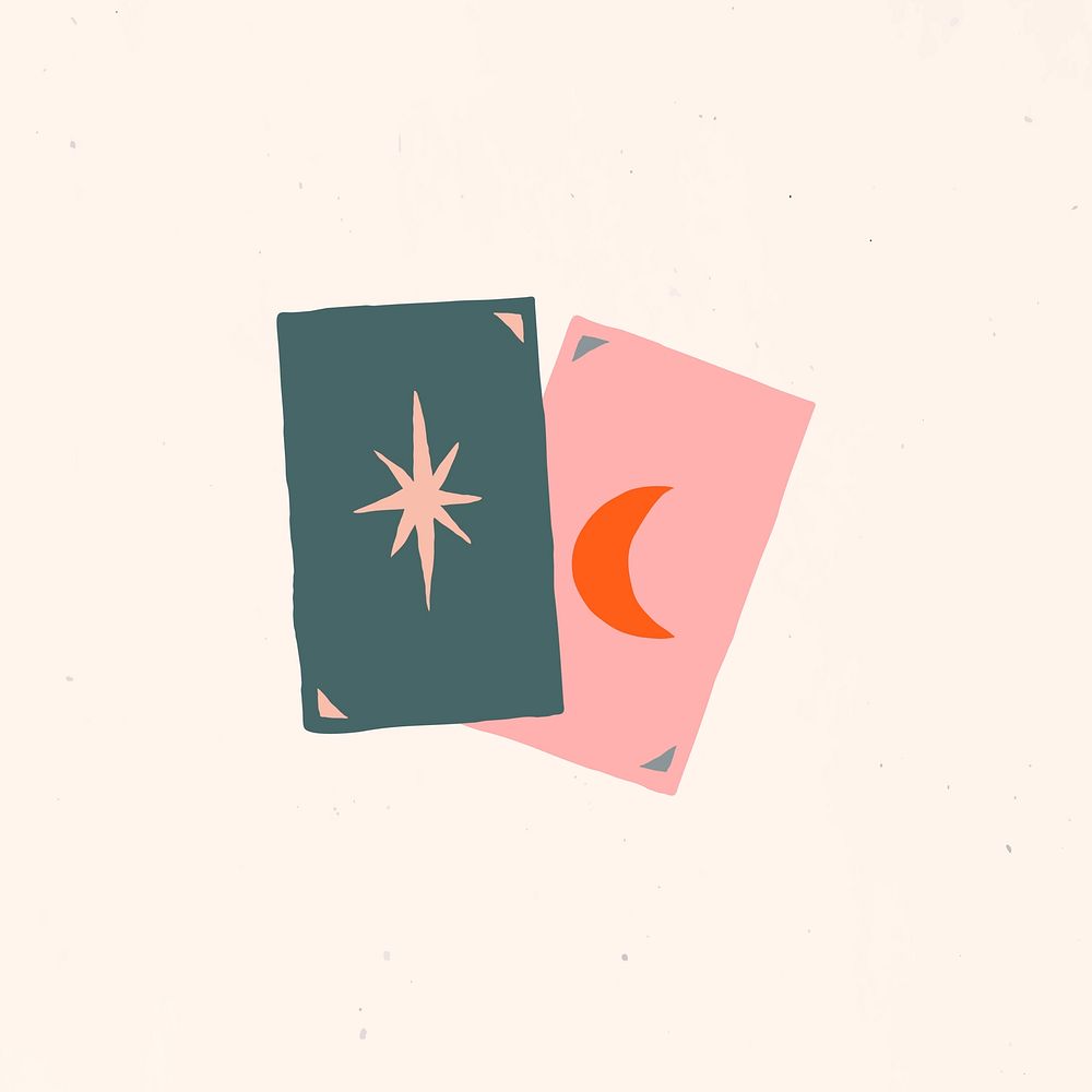 Alchemy tarot cards icon vector mystic clipart illustration minimal