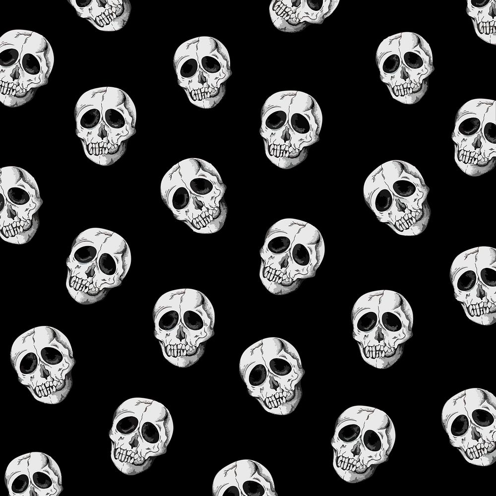 Vintage skull pattern background vector