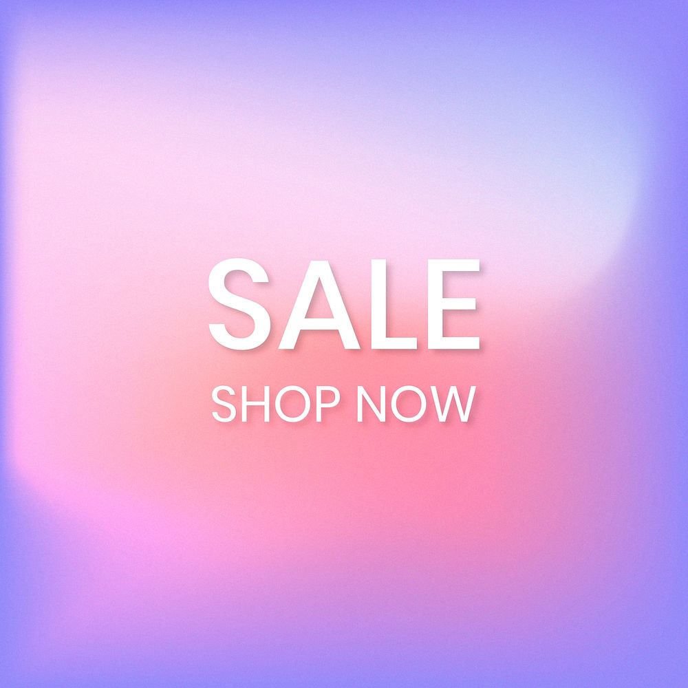 Sale shop now clearance banner colorful gradient blur template vector