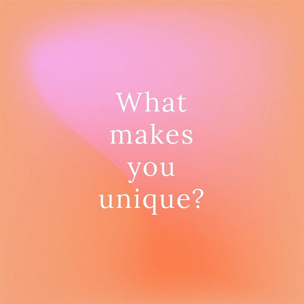 What makes you unique? motivational quote vector template abstract background
