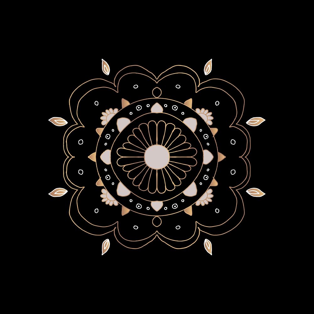 Indian Mandala pattern flower psd symbol hand drawn