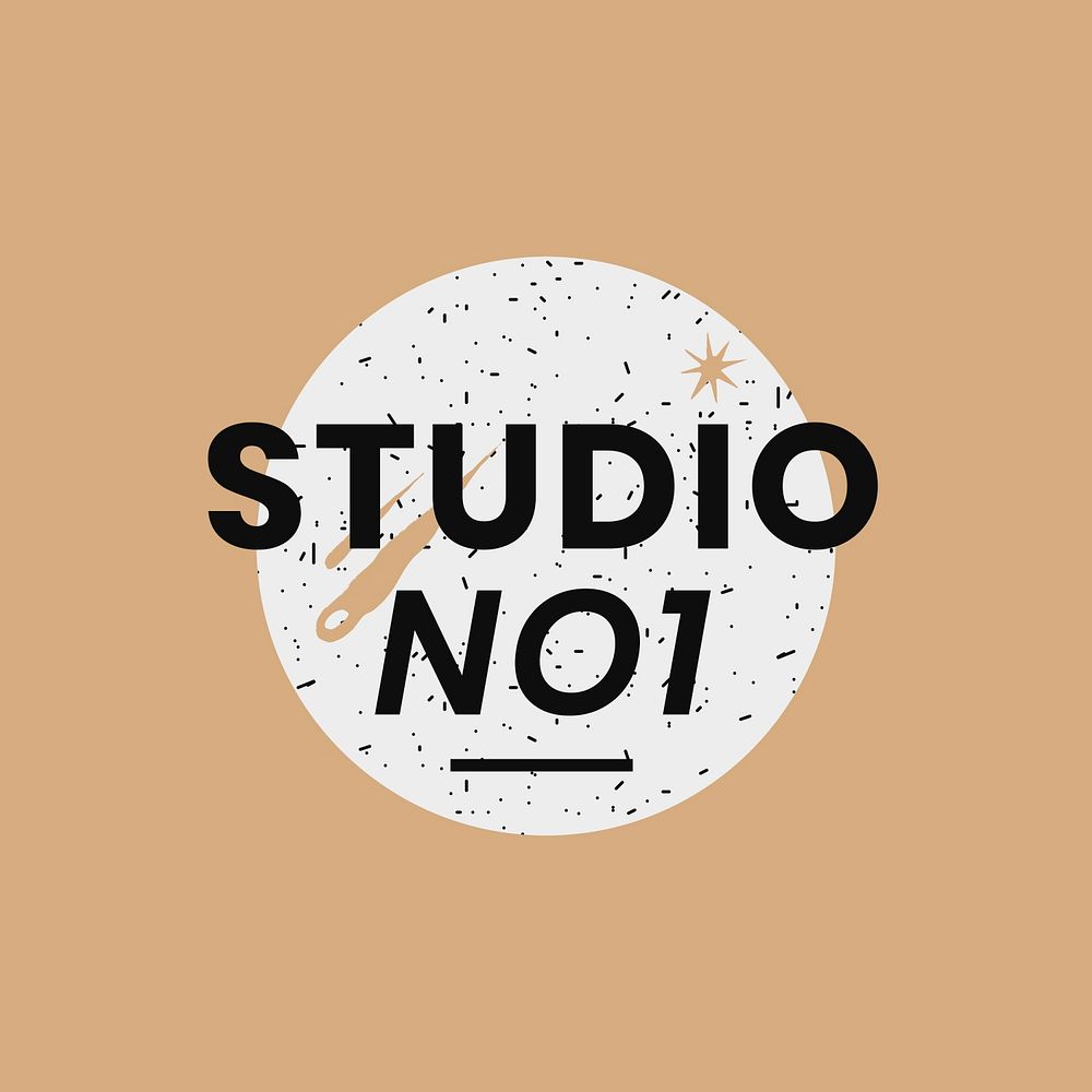 Editable psd studio no 1 studio circle cute logo template