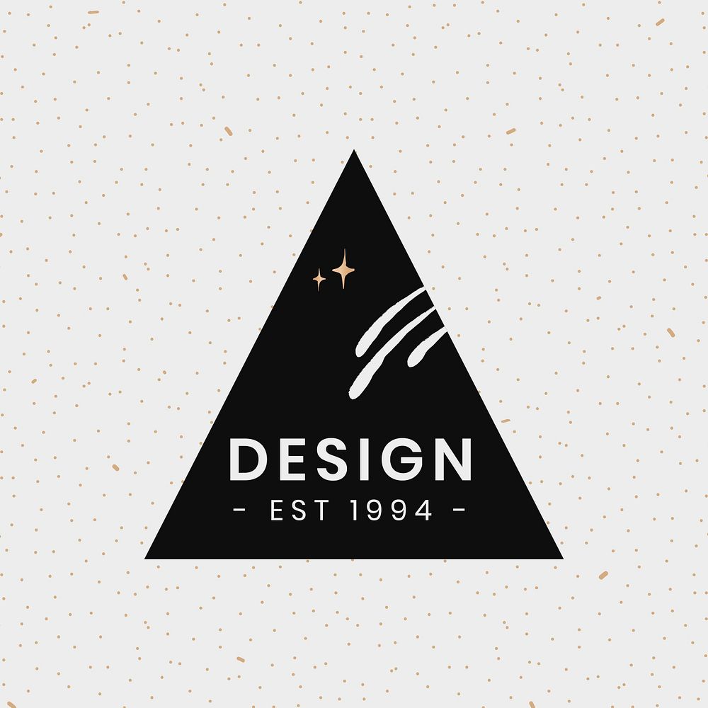Triangle psd design est 1994 black and gray cute galaxy logo template