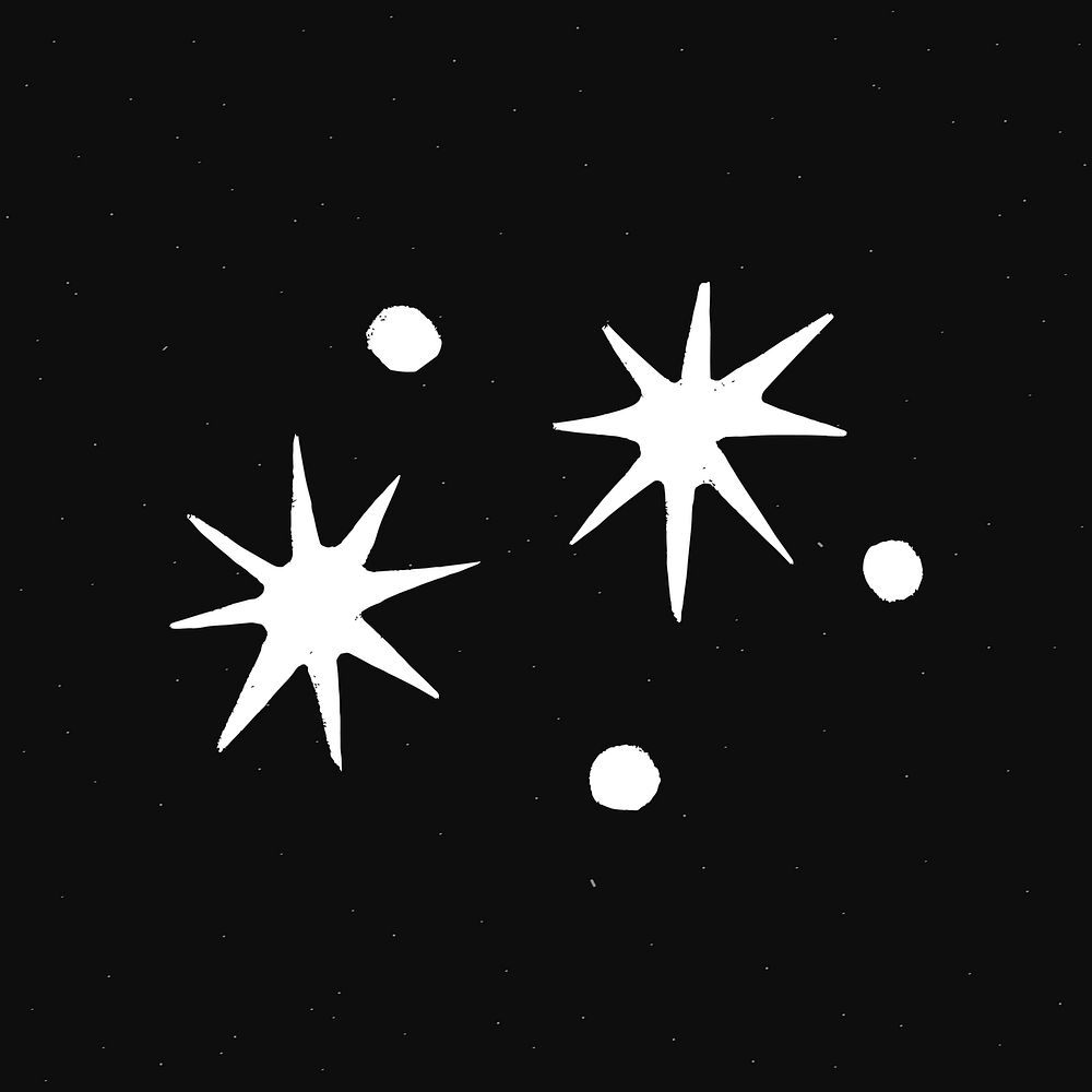 Sparkles white galaxy doodle illustration sticker